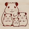 Adorable Animal Clip Art A cute, furry hamster illustration suitable for family pet-themed designs.
