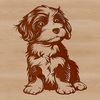 Close-up illustration of a sitting Havanese dog breed with a gentle expression.