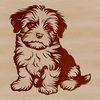A free vector design of a sitting Havanese dog in high-quality digital format for use in various graphics projects.