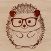 Adorable Hedgehog with Glasses A simple illustration of a hedgehog wearing glasses, created as a vector design.