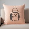 Quirky Hedgehog in a Hat A small, spiny mammal wearing a hat, depicted in a clean vector design.