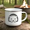 A small, prickly hedgehog peeking out from behind a leaf, vector design suitable for Cricut or cutting machine projects.