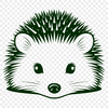 SVG Stylized Hedgehog Design A stylized illustration of a hedgehog peeking out from behind foliage, created as a vector graphic.