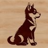 A Siberian Husky dog sitting on its hind legs, suitable for personal or commercial use as vector art.