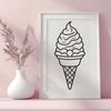 Sweet Swirly Dessert Illustration A colorful illustration of a cone-shaped ice cream dessert with swirly design.