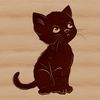 Compact Cat Design in Vector Format A sitting cat in a compact pose, depicted as a simple vector design suitable for various applications.