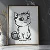 Vector Cat Image for Print A cute, sitting cat in vector art form, suitable for personal or commercial use.