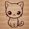 Adorable Sitting Kitten Line Art Simple line drawing of a sitting kitten in vector format.