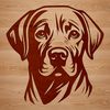 Beautiful Labrador Portrait Vector A vector illustration of a Labrador Retriever's head, suitable for use in digital designs and crafts.