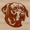 Labrador Retriever Illustration Vector A close-up illustration of a Labrador Retriever's head, suitable for vector design and cutting machine stencils.