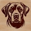 Friendly Lab Breed Dog Illustration A digital vector drawing of a friendly-looking Labrador Retriever breed dog.