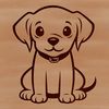 Floppy Eared Friend Cartoon Style A sitting dog with a distinctive coat pattern and floppy ears.