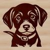 Lab Puppy Portrait A detailed illustration of a Labrador Retriever's head, suitable for vector design and commercial use.