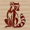 Lemur Silhouette in Nature A simple vector illustration of a lemur in its natural habitat.
