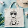 Trendy Reptile in Shades A cartoon lizard character wearing trendy sunglasses, illustrated in vector format.