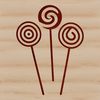 Free Lollipop SVG Clip Art A colorful illustration of a lollipop with a rounded handle and a swirly stick design.
