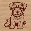 Free Vector Image of a Cute Canine A small breed dog with a distinctive beard, sitting on its hind legs.