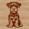 Sweet Dog Breed Vector Art Design A vector illustration of a small dog breed, specifically a miniature schnauzer, sitting in a static pose.