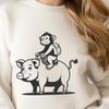 A cartoon monkey with pig features, designed as a digital vector graphic.