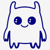 A vector illustration of a cute monster character designed for Halloween decorations.