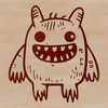 Adorable Monster Clip Art A small, friendly monster designed as a clip art image suitable for crafting and design projects.