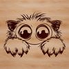 Friendly Monster Clip Art SVG A colorful cartoon monster character with a friendly expression, suitable for Halloween-themed designs and crafts.