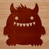 A vector design of a friendly monster character suitable for various graphic projects.