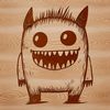 A colorful, cartoon-style monster character with a cute expression, suitable for Halloween decorations and crafts.
