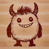 A colorful illustration of a friendly monster in a Halloween setting.
