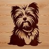 Small Dog Breed Graphic Design A cute, small dog breed sitting on its hind legs, represented in vector format.