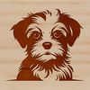 Adorable Morkie Face Clip Art A small dog breed mix featuring a Morkie's head, suitable for vector art projects.