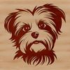 Sweet Small Dog Breed Portrait A detailed illustration of a small dog's head, featuring a Morkie breed.