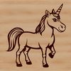 Beautiful Mythical Creature Clip Art Design An illustration of a unicorn in vector format, suitable for use in digital design projects.