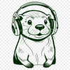 A vector illustration of a playful otter swimming in the water.