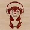An SVG graphic design featuring a curious wild animal, commonly found near water sources.