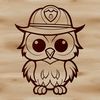 A whimsical illustration of a cute owl in vector format.