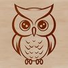 A detailed illustration of a cute owl with large round eyes and soft feathers.