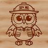 A cute illustration of a white owl perched on a branch.