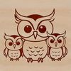 A detailed vector illustration of a cute owl's face, suitable for digital design projects.