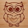 Cute Bird SVG Design An illustration of a small, adorable owl with big round eyes and soft feathers.