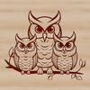 A stylized illustration of a cute owl, suitable for vector design and cutting machine projects.