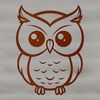 Simple Owl SVG Design A simple line drawing of an owl, a cute bird species with round face and pointed ears.