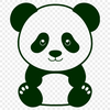 Free SVG Panda Vector Graphic A stylized illustration of a panda bear in a vector format.