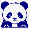 A cute illustration of a wild panda peeking out from behind a tree.