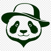 Adorable Panda in a Fancy Hat A panda wearing a hat in a playful illustration style.