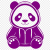 Simple Black and White Animal Design A black-and-white illustration of a wild animal, specifically a panda, in a simple design style.