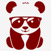A wild panda wearing sunglasses, depicted as a vector graphic.