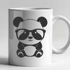Stylish Panda Illustration A cute panda bear wearing trendy sunglasses in an illustrative style.