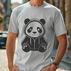 Adorable Panda in Hoodie Illustration A digital illustration of a relaxed panda wearing a hoody.