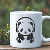 Panda in Headphones Illustration A simplified illustration of a panda wearing headphones in a whimsical setting.